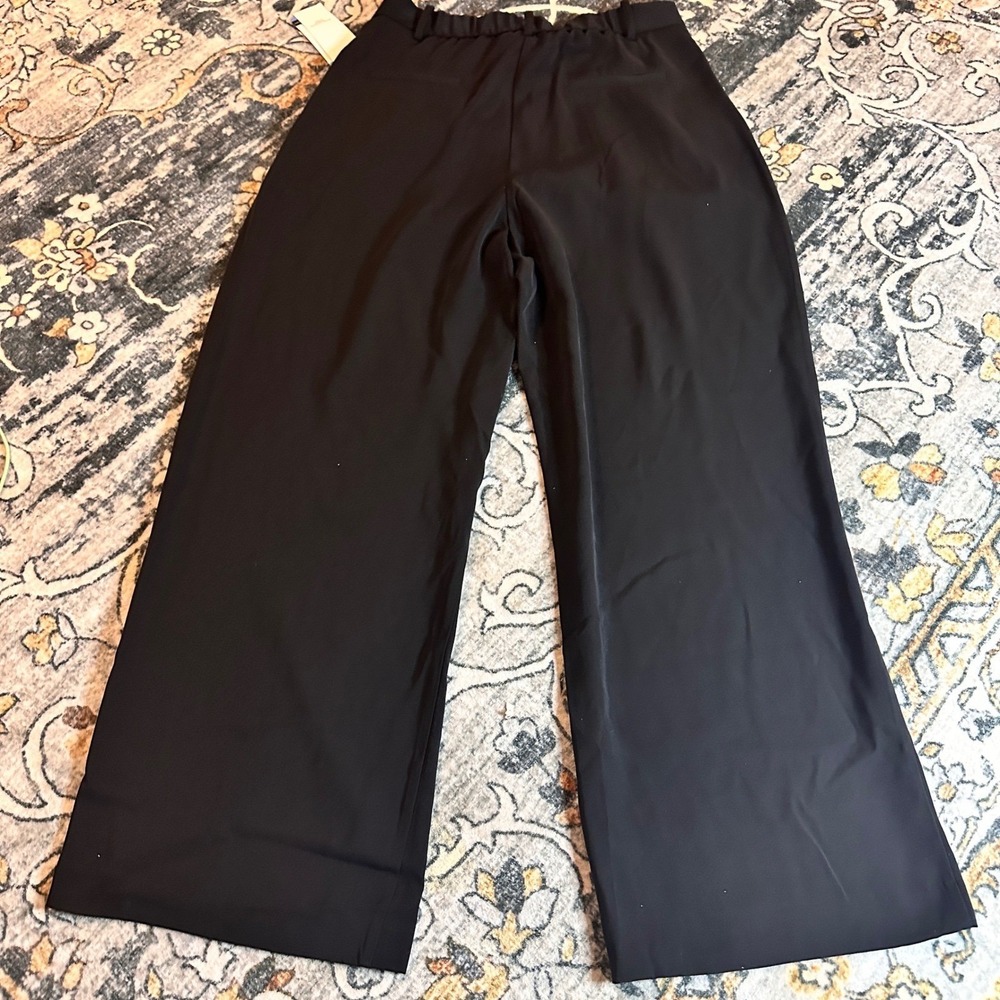 French Connection High Rise Black Wide Leg Trousers Womens Small NWT - Picture 3 of 5